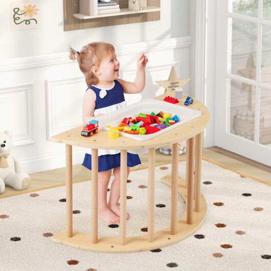 6 in 1 Kids Climbing Arch Playset wIth Removable Cushion and Stoppers-Multicolor W2B