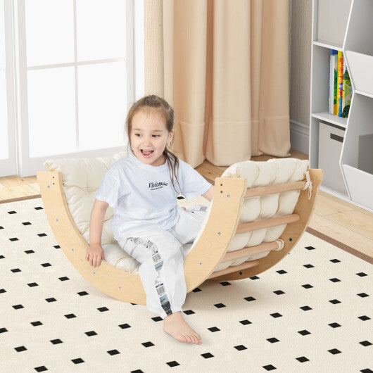 6 in 1 Kids Climbing Arch Playset wIth Removable Cushion and Stoppers-Multicolor W2B