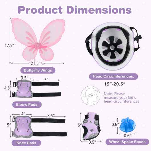 Only $9.90! 6 in 1 Kids Bicycle Protective Gear Set Pink W2B