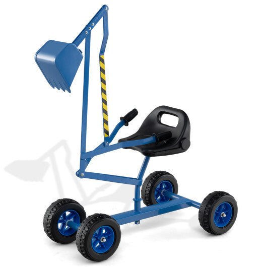 Sand Digger for Kids with 2-Handed Controls and Flexible Shovel-Blue W2B