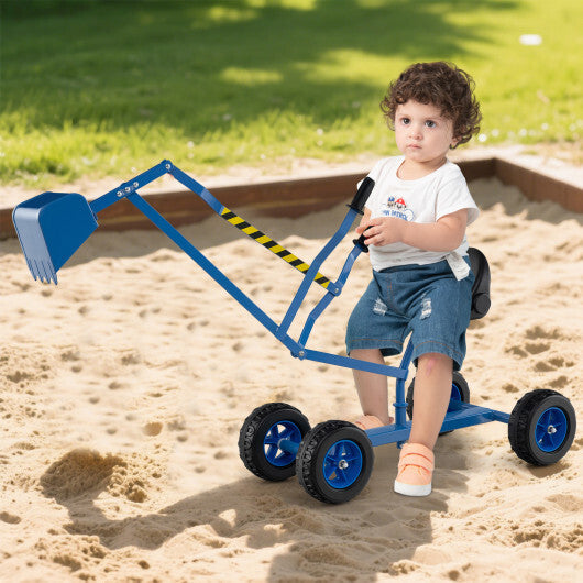 Sand Digger for Kids with 2-Handed Controls and Flexible Shovel-Blue W2B