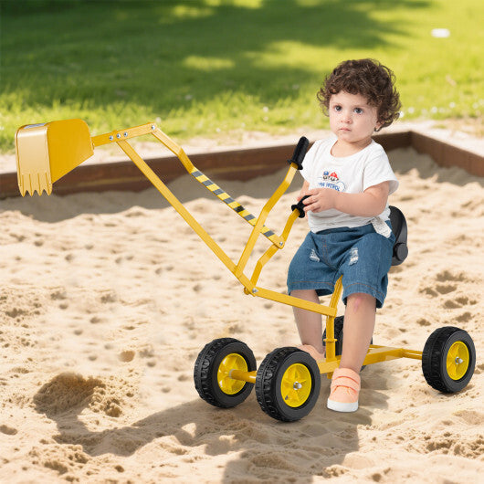 Sand Digger for Kids with 2-Handed Controls and Flexible Shovel-Blue W2B