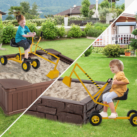 Sand Digger for Kids with 2-Handed Controls and Flexible Shovel-Blue W2B