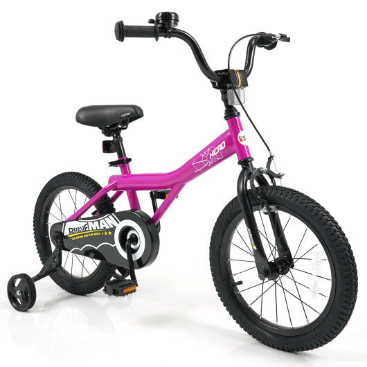 16-Inch Kids Bike with Removable Training Wheels Pink-Brave Hero - Size: 16 inches W2B