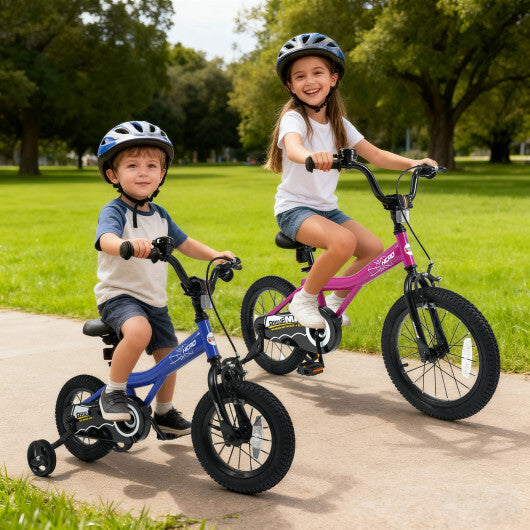 16-Inch Kids Bike with Removable Training Wheels Pink-Brave Hero - Size: 16 inches W2B