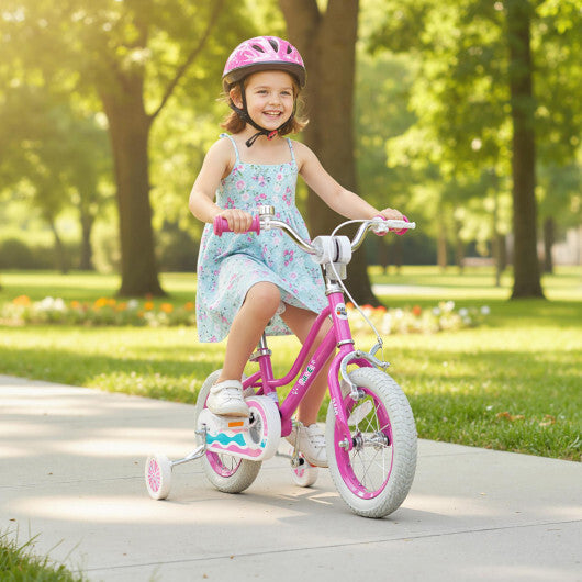 12 Inch Kids Bike for Aged 3-8 Years Old with Adjustable Handlebar Pink- Starlight Wave - Color: Pink - Size: 12 inches W2B