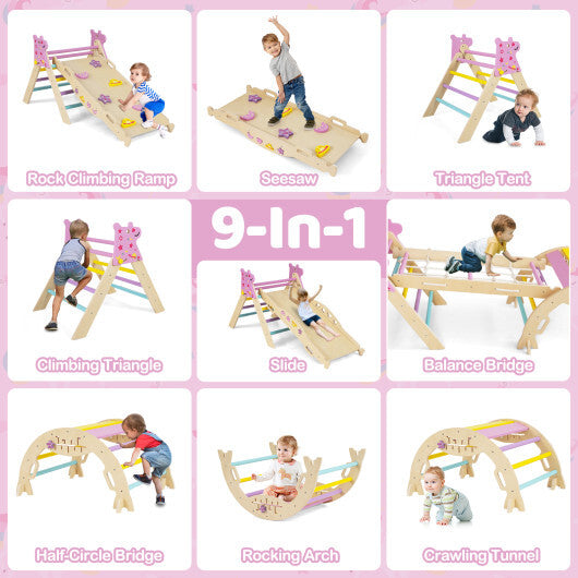 Triangle Set 8-in-1 Foldable Baby Climbing Toys Unicorn Theme