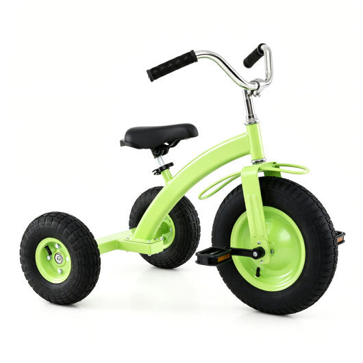Kids Carbon Steel?Bike with 15 Inch Inflatable Rubber Tires-Green W2B