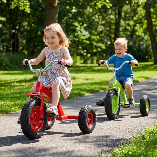 Kids Carbon Steel?Bike with 15 Inch Inflatable Rubber Tires-Green W2B