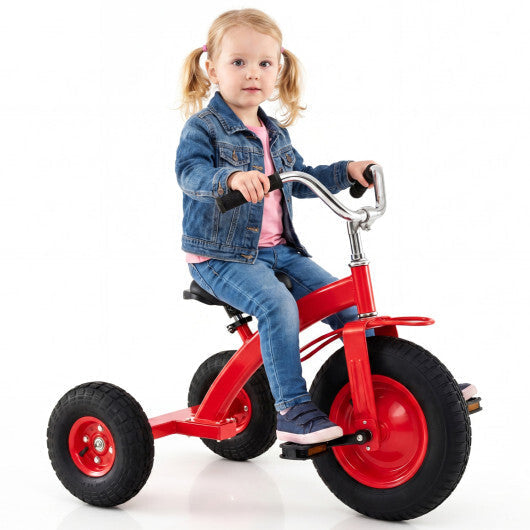 Kids Carbon Steel?Bike with 15 Inch Inflatable Rubber Tires-Green W2B