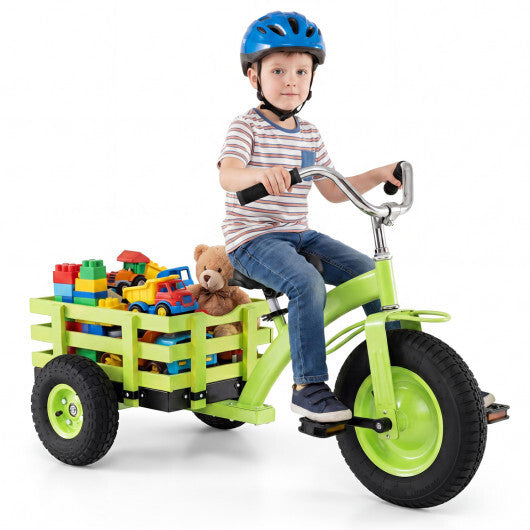 Kids Tricycle with 15 Inch Inflatable Rubber Tires -Green W2B