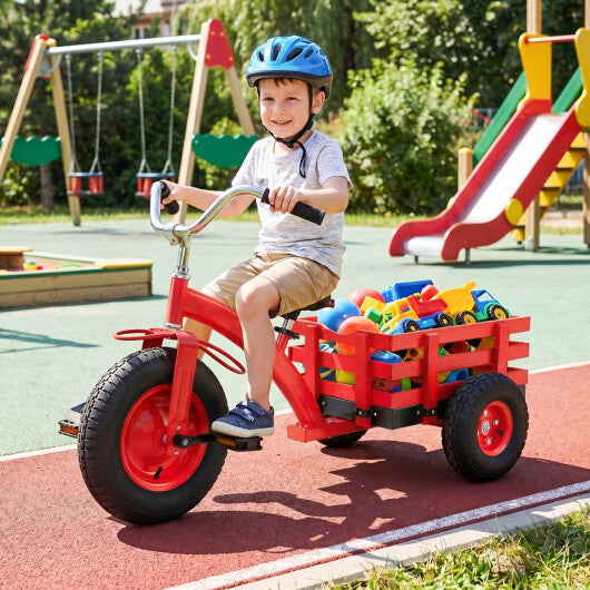 Kids Tricycle with 15 Inch Inflatable Rubber Tires -Green W2B
