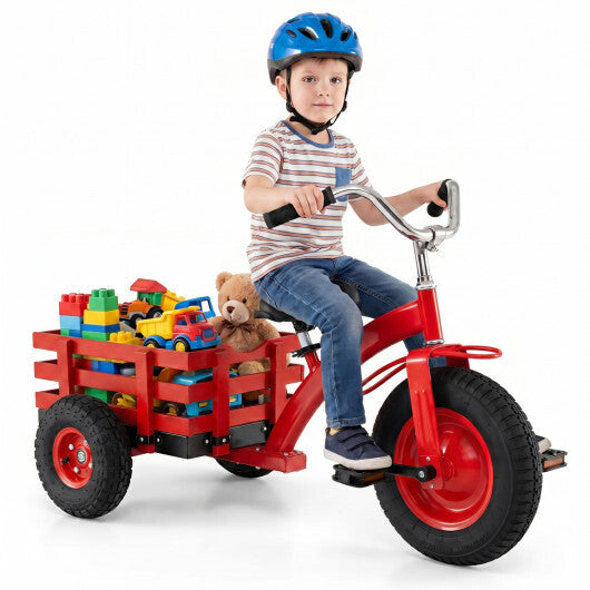 Kids Tricycle with 15 Inch Inflatable Rubber Tires -Green W2B