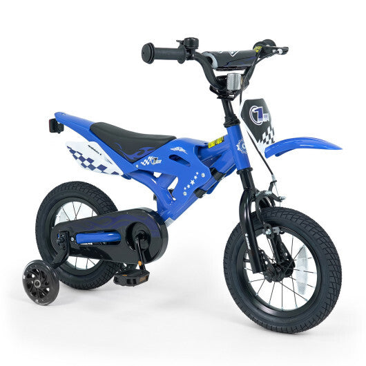 12 Inch Kids Bike Motorcycle-Inspired for Boy Girl Ages 3-4 Years-Black W2B