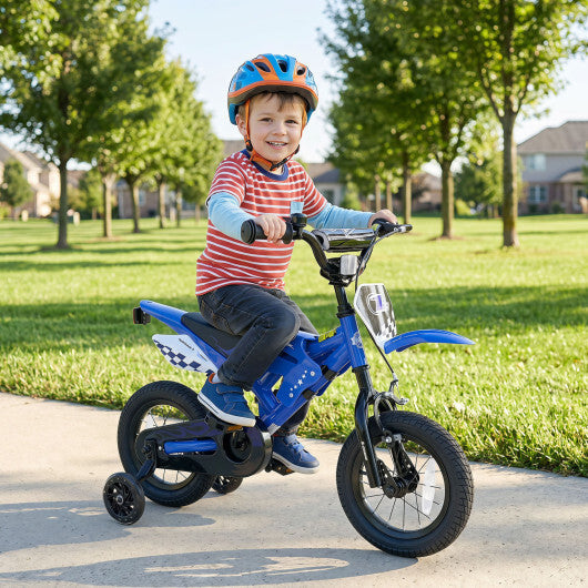 12 Inch Kids Bike Motorcycle-Inspired for Boy Girl Ages 3-4 Years-Black W2B