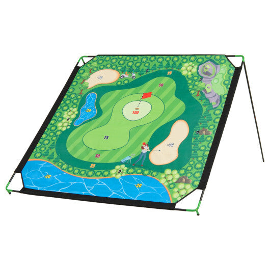 71 x 71 Inches Golf Chipping Game Set for Indoor and Outdoor Practice W2B