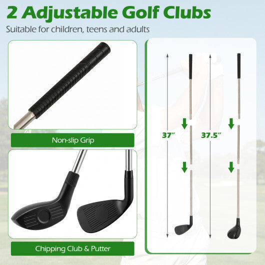 71 x 71 Inches Golf Chipping Game Set for Indoor and Outdoor Practice W2B