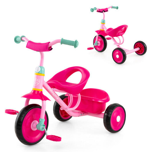 Toddler Tricycle for Boys and Girls 2-5 Years Old  with Removable Rear Storage Basket-Green W2B