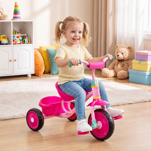 Toddler Tricycle for Boys and Girls 2-5 Years Old  with Removable Rear Storage Basket-Green W2B