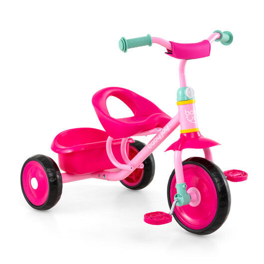 Toddler Tricycle for Boys and Girls 2-5 Years Old  with Removable Rear Storage Basket-Green W2B