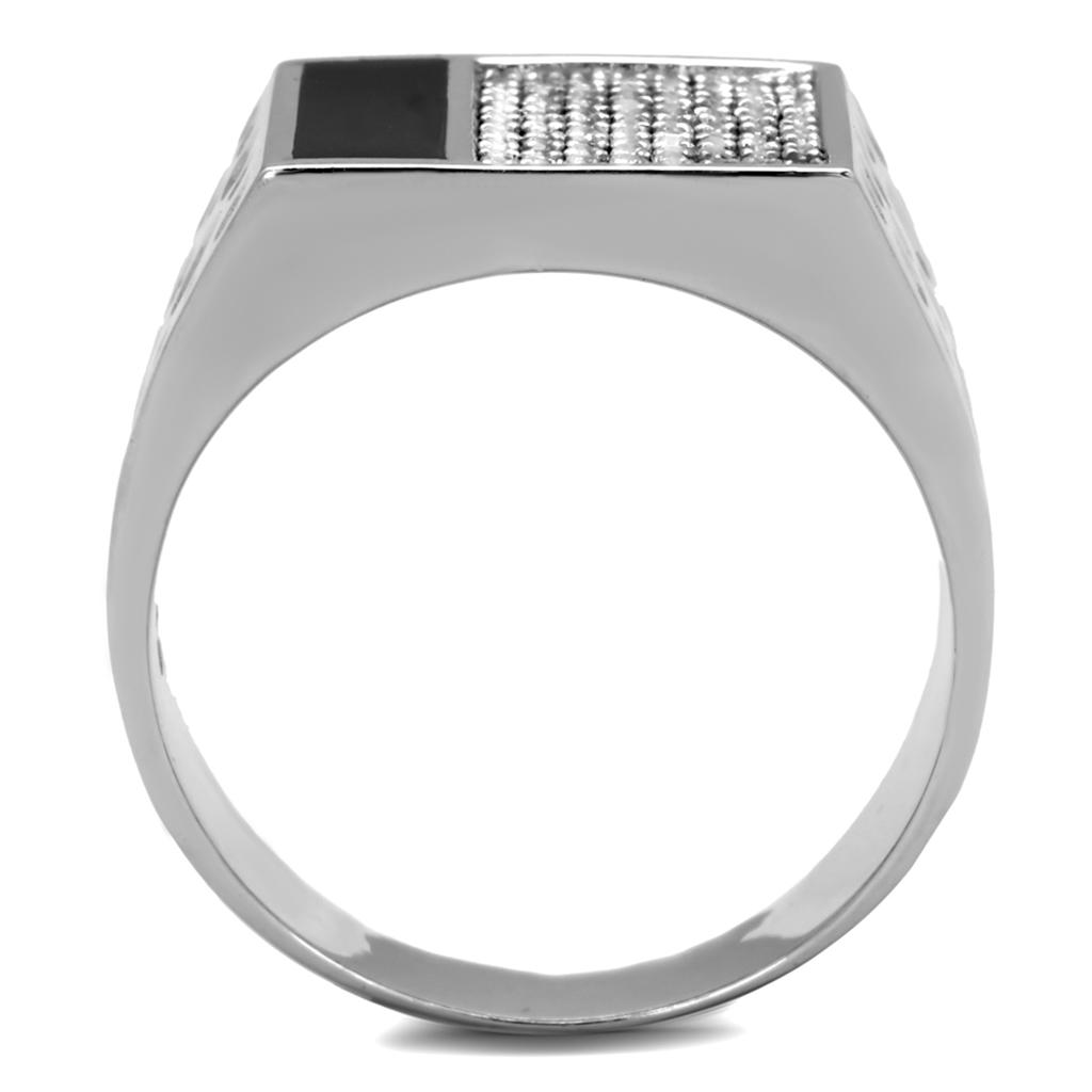 TS219 - Rhodium 925 Sterling Silver Ring with AAA Grade CZ  in Clear Alamode