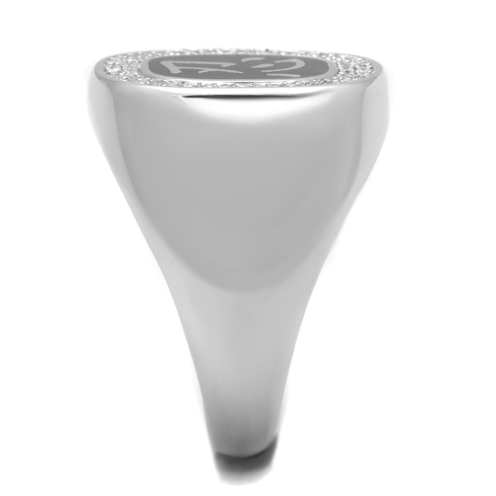 TS225 - Rhodium 925 Sterling Silver Ring with AAA Grade CZ  in Clear Alamode