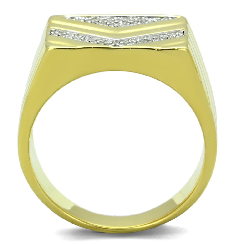 TS234 - Gold+Rhodium 925 Sterling Silver Ring with AAA Grade CZ  in Clear Alamode