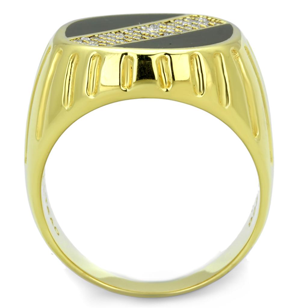 TS235 - Gold 925 Sterling Silver Ring with AAA Grade CZ  in Clear Alamode