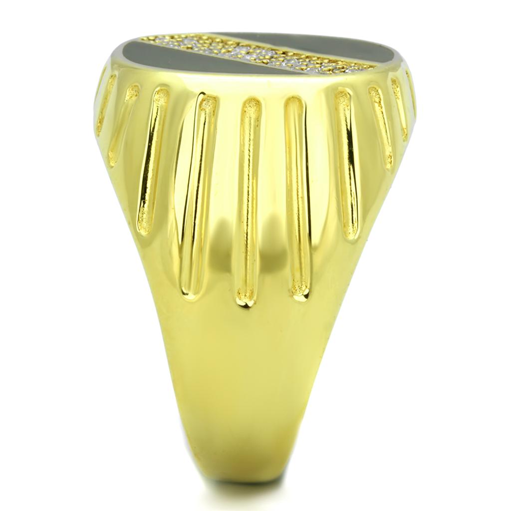 TS235 - Gold 925 Sterling Silver Ring with AAA Grade CZ  in Clear Alamode