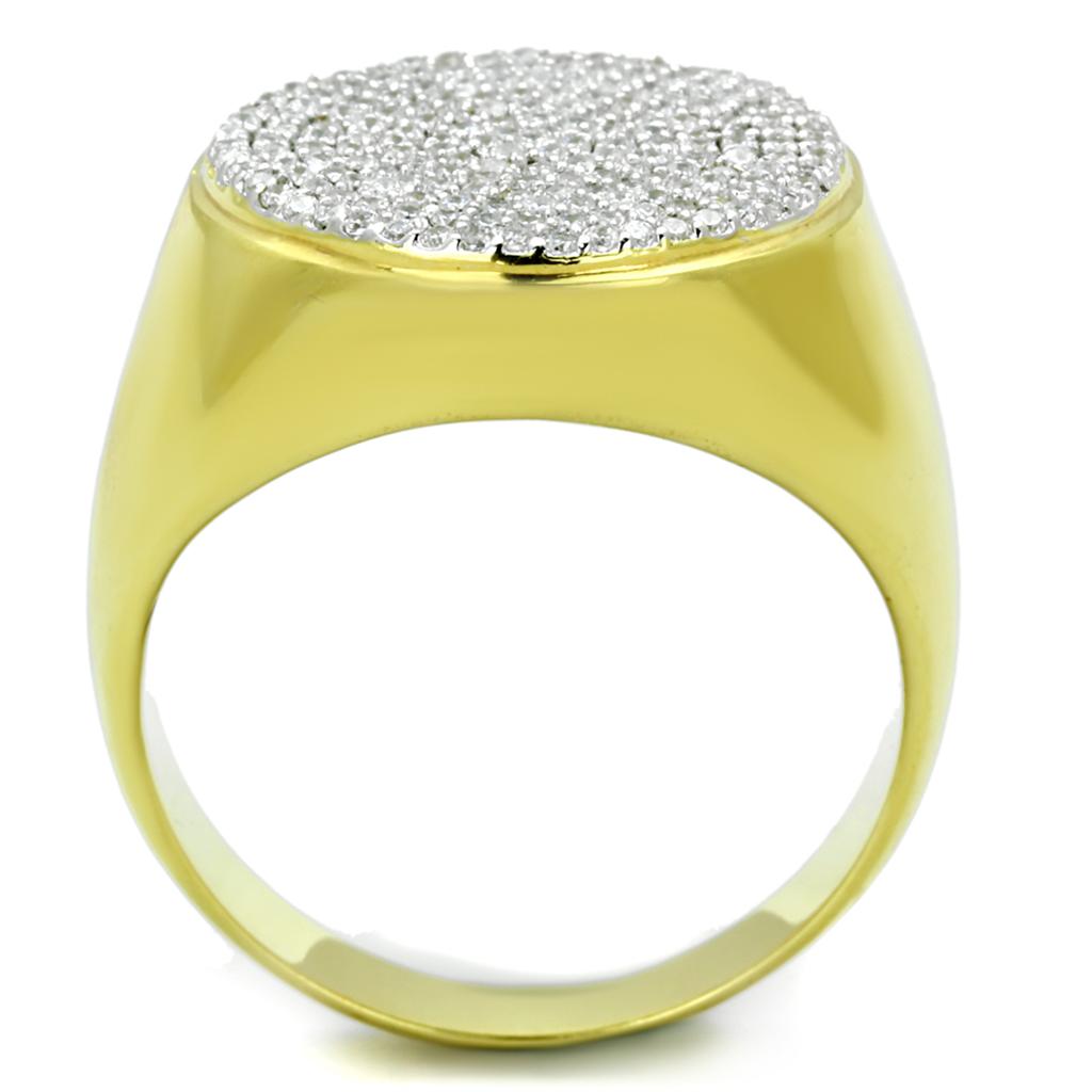 TS238 - Gold+Rhodium 925 Sterling Silver Ring with AAA Grade CZ  in Clear Alamode