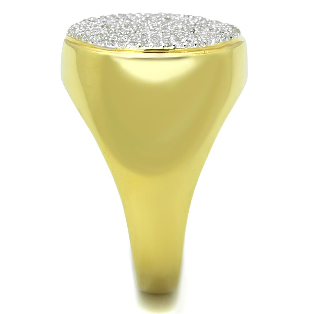 TS238 - Gold+Rhodium 925 Sterling Silver Ring with AAA Grade CZ  in Clear Alamode