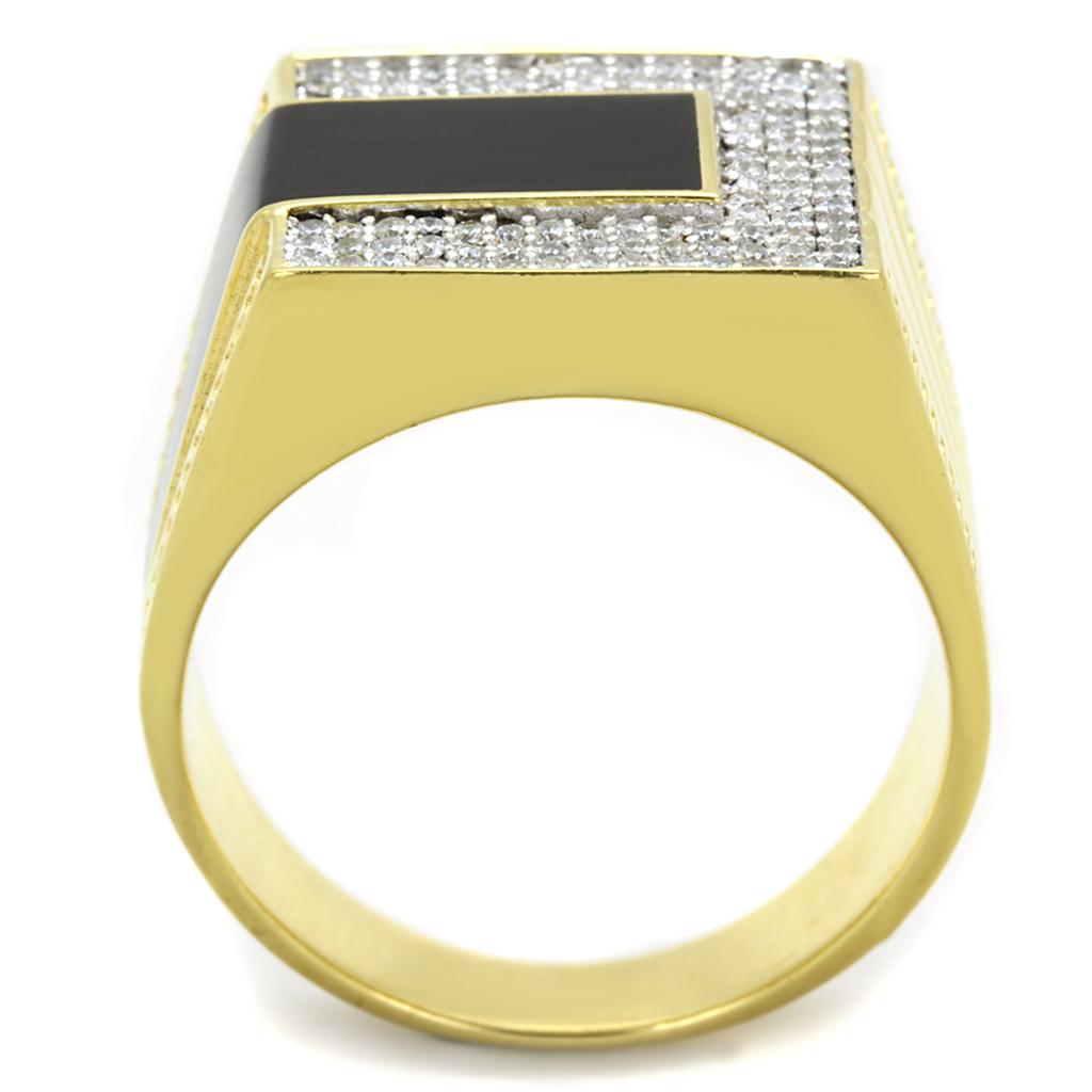 TS245 - Gold+Rhodium 925 Sterling Silver Ring with AAA Grade CZ  in Clear Alamode