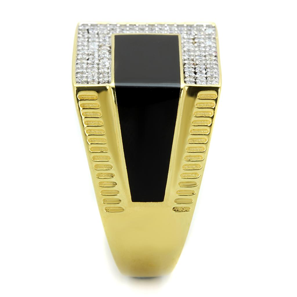 TS245 - Gold+Rhodium 925 Sterling Silver Ring with AAA Grade CZ  in Clear Alamode