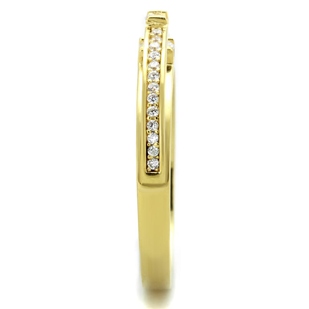TS403 - Gold 925 Sterling Silver Ring with AAA Grade CZ  in Clear Alamode