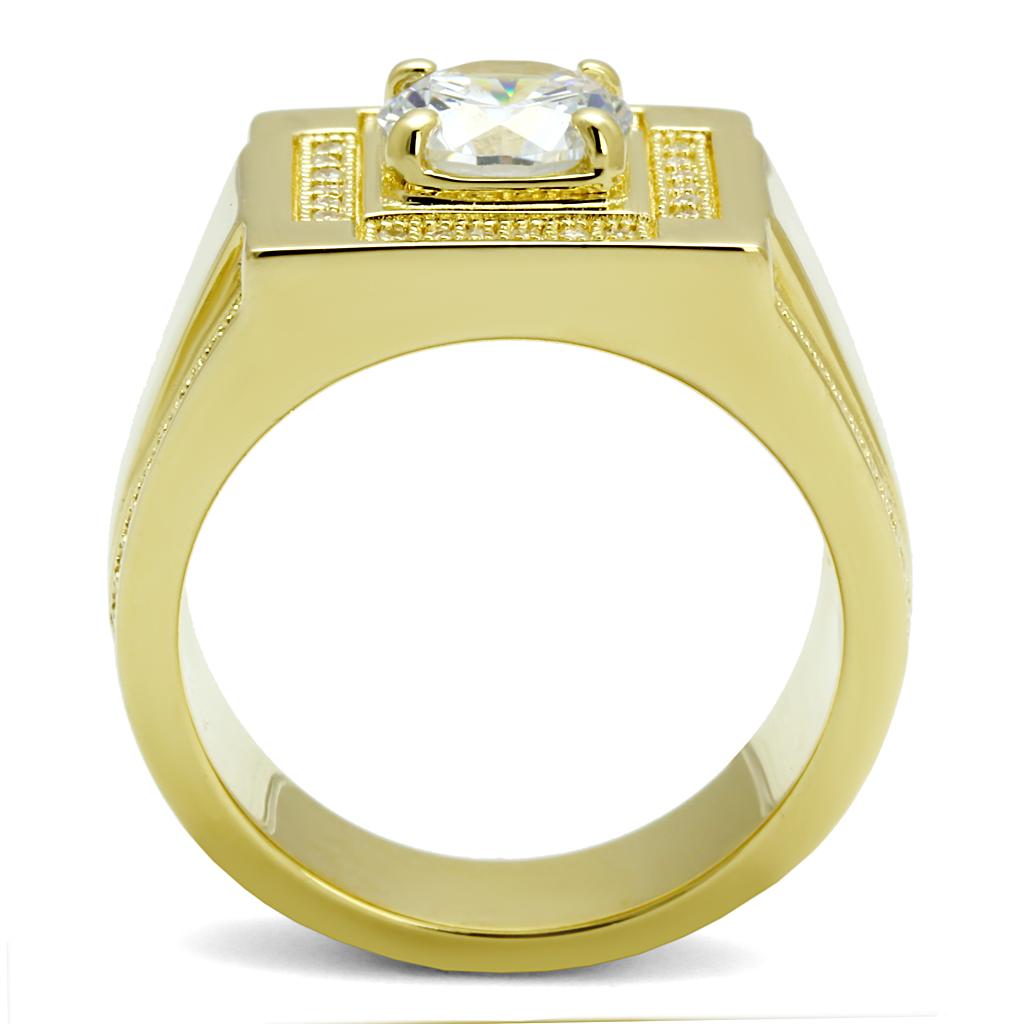 TS552 - Gold 925 Sterling Silver Ring with AAA Grade CZ  in Clear Alamode