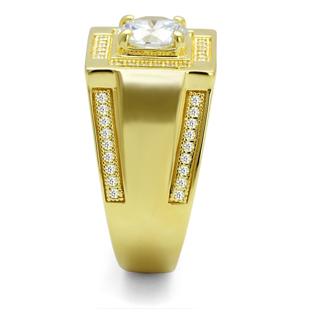 TS552 - Gold 925 Sterling Silver Ring with AAA Grade CZ  in Clear Alamode