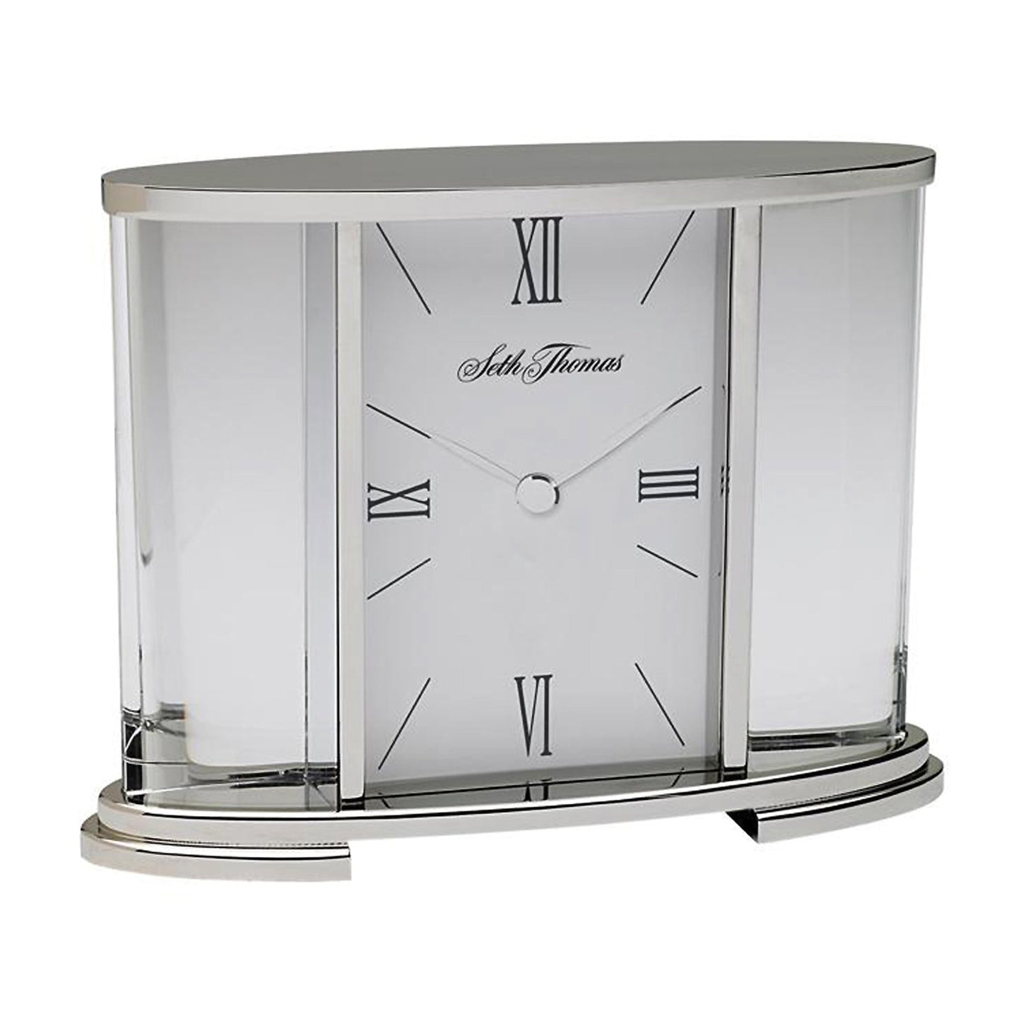 Seth Thomas Silver Glass Carriage Table Clock W2B