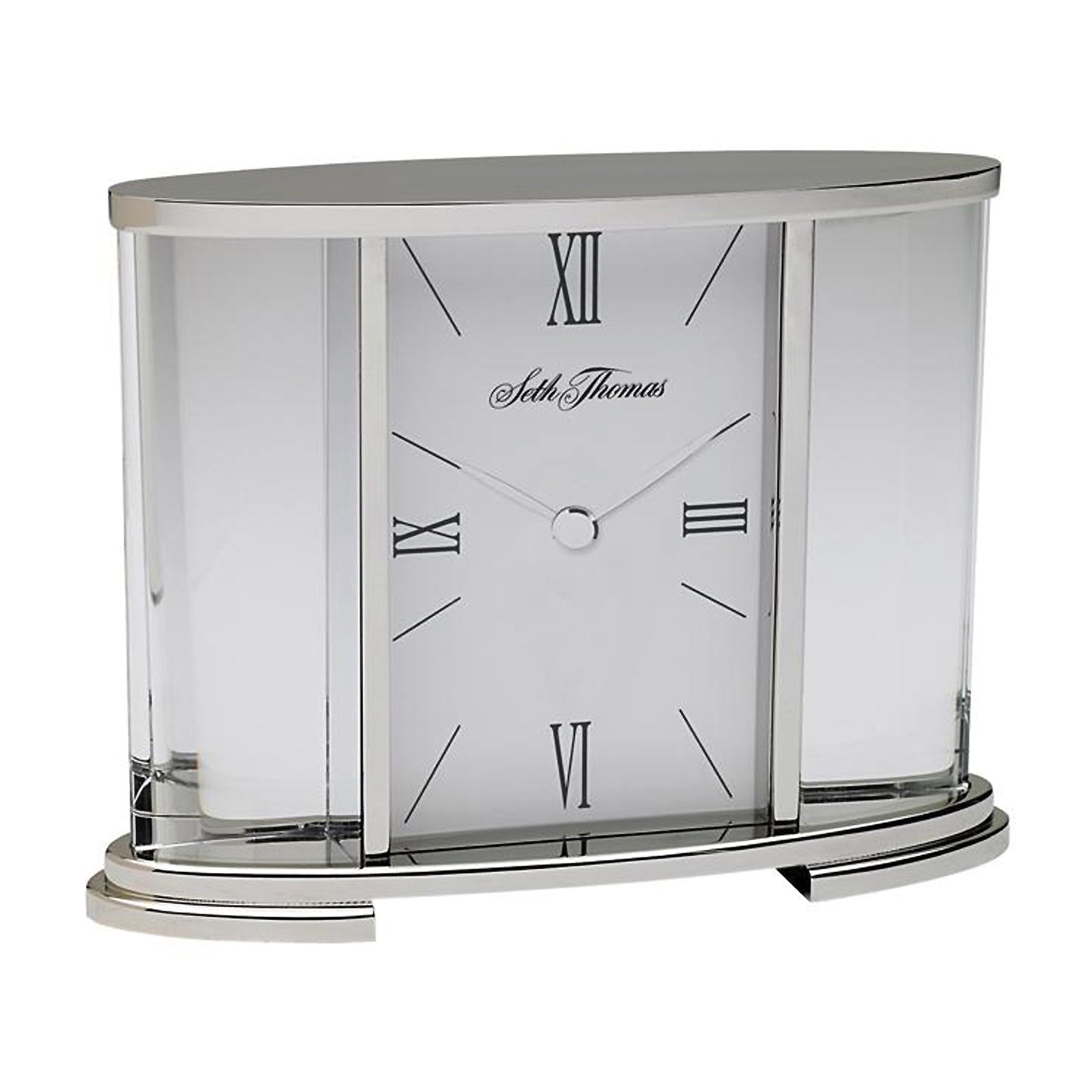 Seth Thomas Silver Glass Carriage Table Clock W2B