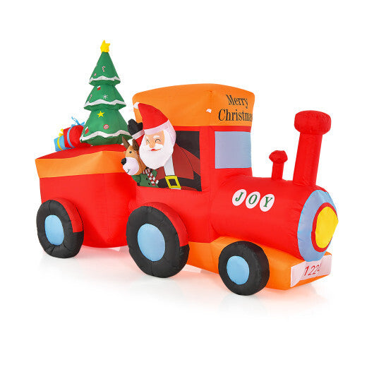 8.6 Feet Lighted Christmas Inflatable Train with Santa Claus Deer W2B