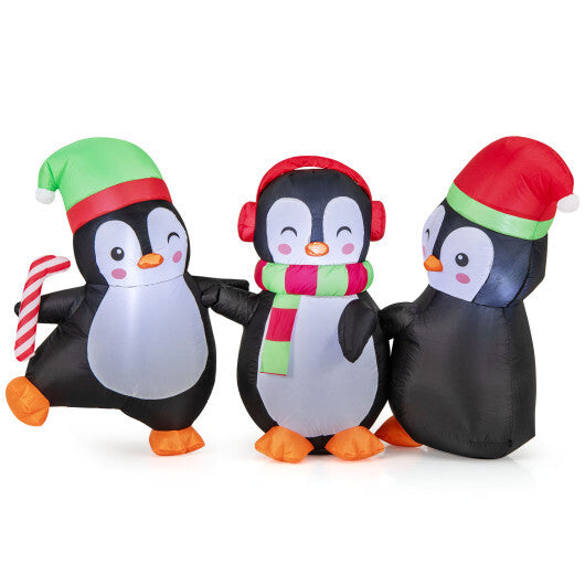 Christmas Inflatable Penguins Family with Built-in LED Lights W2B