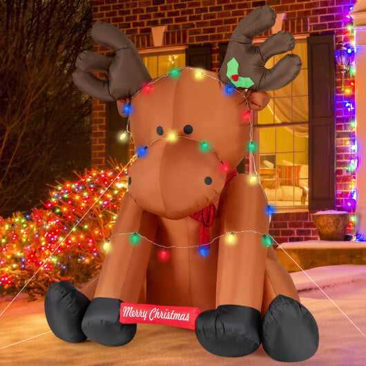 8.5 Feet Tall Christmas Inflatable Reindeer with 24 LED String Lights W2B