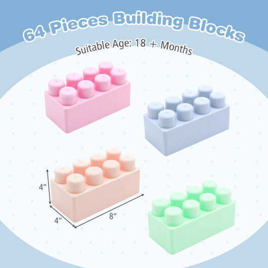 64 pcs Building Blocks for Toddlers Educational Toy W2B