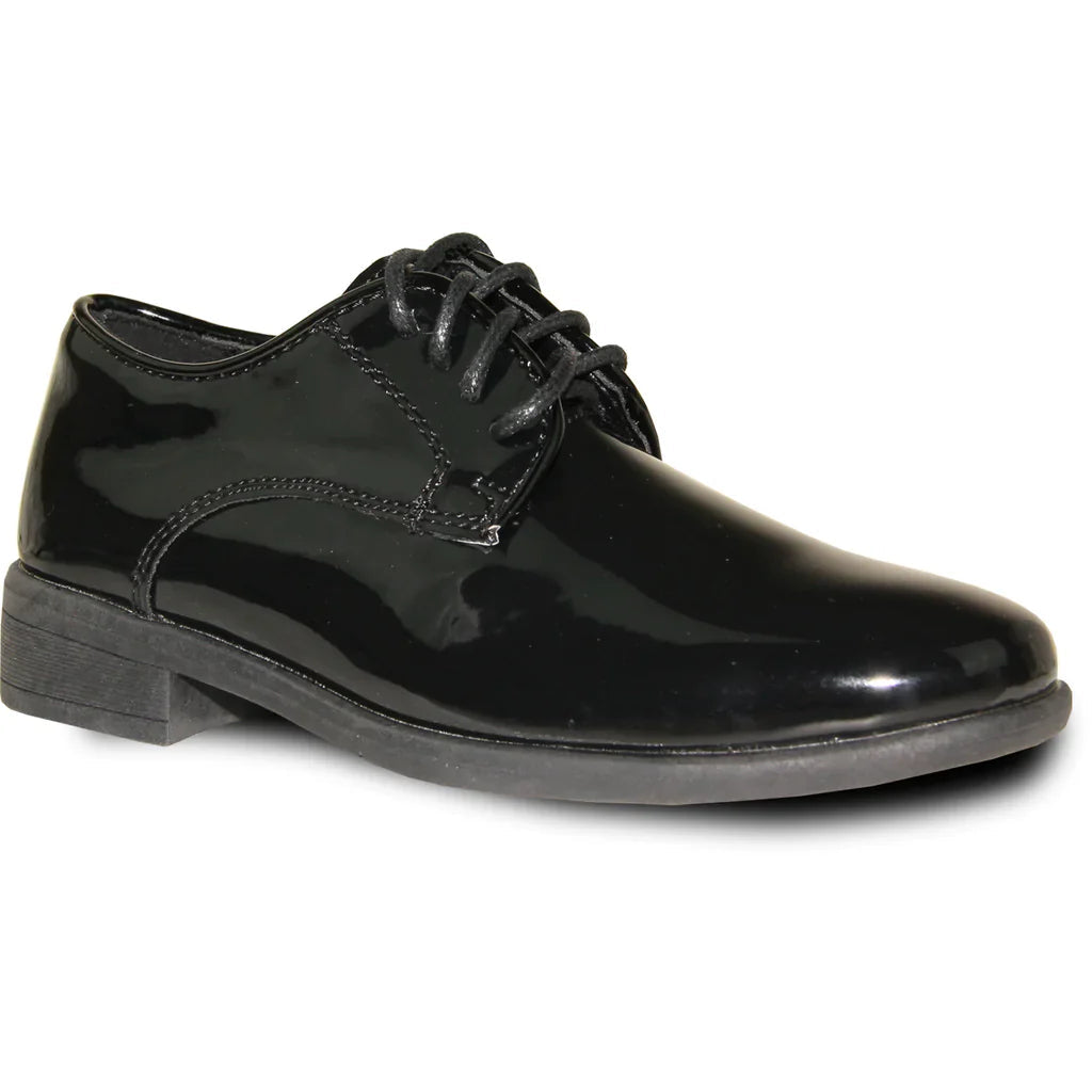 VANGELO Boy TUX-12KID Dress Shoe Formal Tuxedo for Prom & Wedding Black Patent Tux-USA