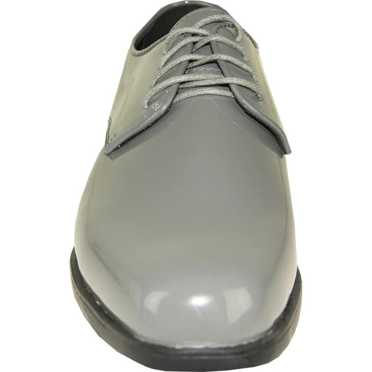 VANGELO Men Dress Shoe TUX-1 Oxford Formal Tuxedo for Prom & Wedding Grey Patent Tux-USA