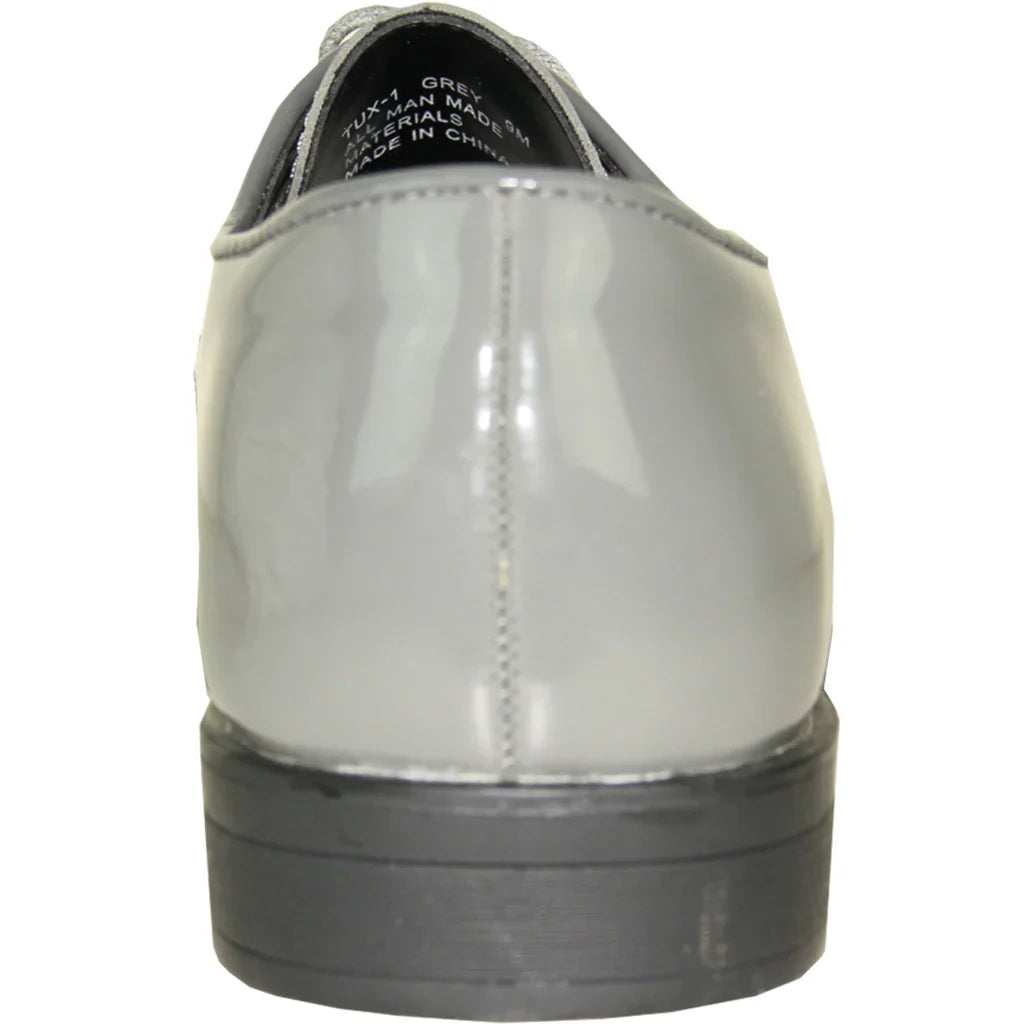 VANGELO Men Dress Shoe TUX-1 Oxford Formal Tuxedo for Prom & Wedding Grey Patent-2