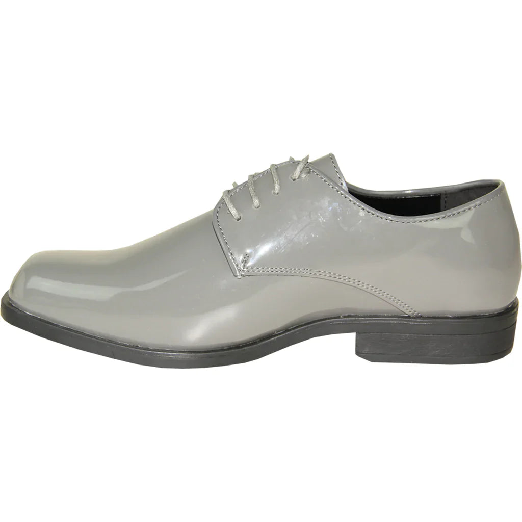 VANGELO Men Dress Shoe TUX-1 Oxford Formal Tuxedo for Prom & Wedding Grey Patent Tux-USA