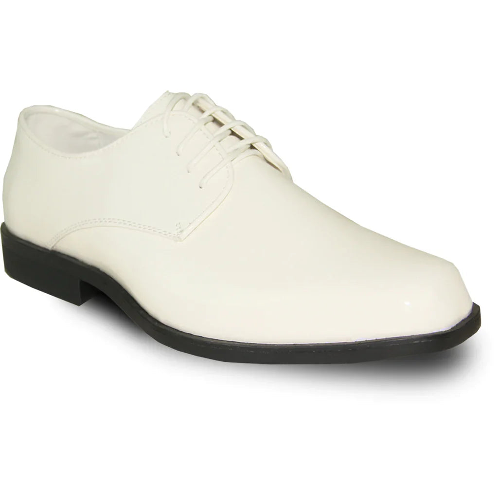 VANGELO Men Dress Shoe TUX-1 Oxford Formal Tuxedo for Prom & Wedding Ivory Patent Tux-USA