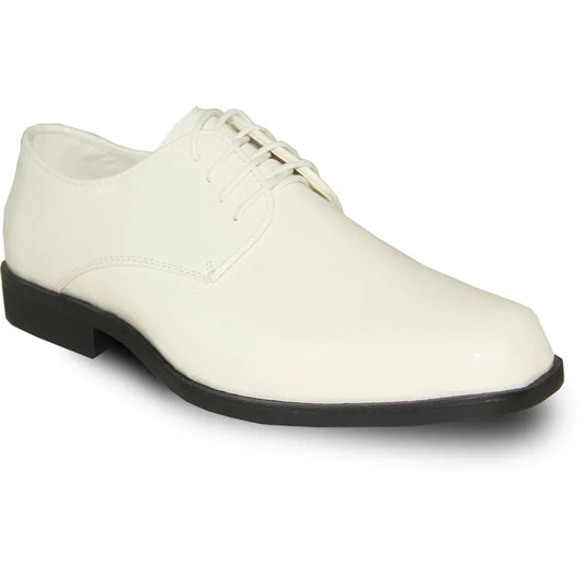VANGELO Men Dress Shoe TUX-1 Oxford Formal Tuxedo for Prom & Wedding Ivory Patent Tux-USA