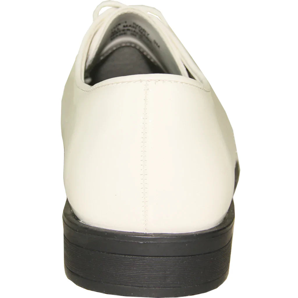 VANGELO Men Dress Shoe TUX-1 Oxford Formal Tuxedo for Prom & Wedding Ivory Patent Tux-USA