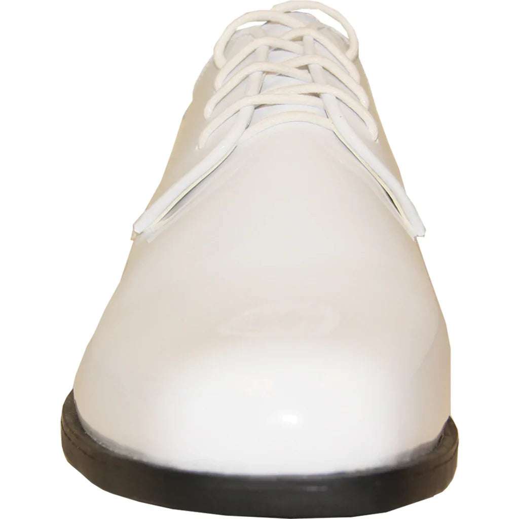 VANGELO Men Dress Shoe TUX-1 Oxford Formal Tuxedo for Prom & Wedding White Patent Tux-USA